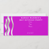 Invitation Bat mitzvah VIP pétillant rose (Dos)