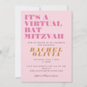 Invitation Bat mitzvah virtuel en ligne rose jaune (Devant)