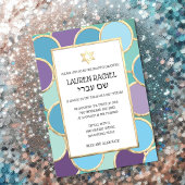 Invitation Bat mitzvah Vos couleurs Cercles en or