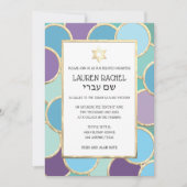 Invitation Bat mitzvah Vos couleurs Cercles en or (Devant)