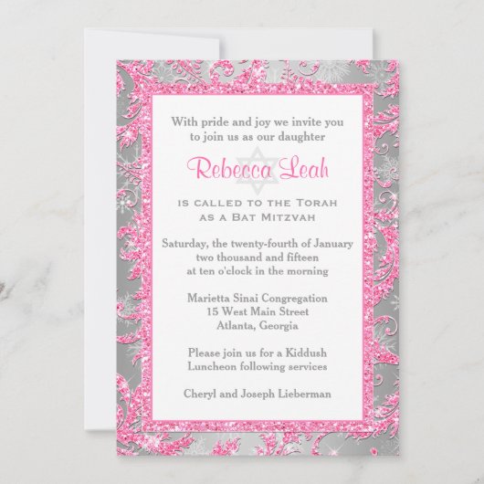 Invitation Bat mitzvah Winter Wonderland 2 (Devant)