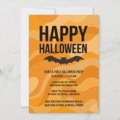 Invitation Bat rustique d'Halloween noir blanc (Devant)