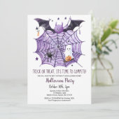 Invitation Bat Spider Web Citrouille de Fantôme Cute fête d'H (Debout devant)