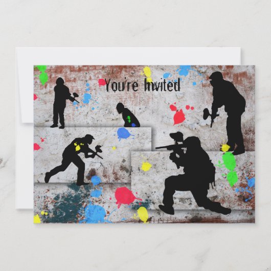 Invitation Bataille de Paintball invitée (Devant)