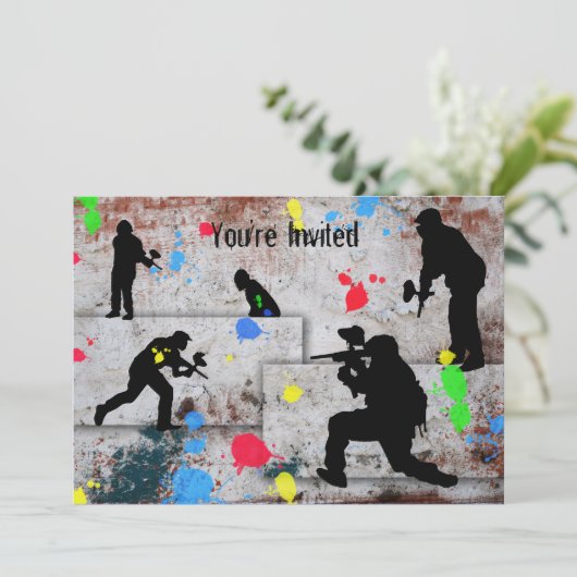 Invitation Bataille de Paintball invitée (Debout devant)