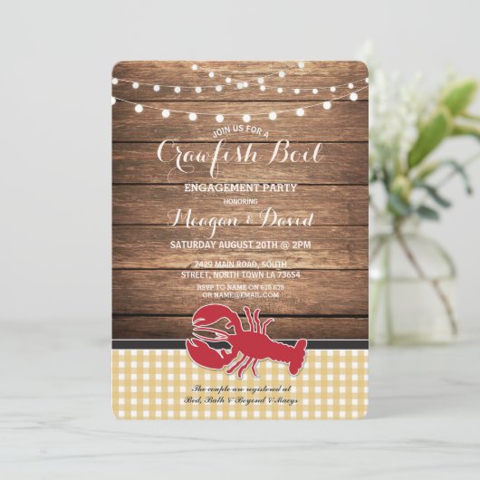 Invitation Bateau à ébullition à poisson d'eau Vérification d (Debout devant)