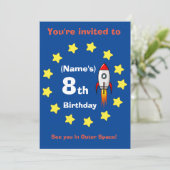 Invitation - Bateau à fusée Anniversaire personnal (Debout devant)