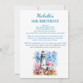 Invitation Bateau à thème nautique phare 100e anniversaire (Devant)