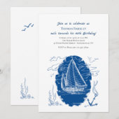 Invitation Bateau à Voile (Devant / Derrière)
