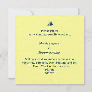Invitation Bateau à voile