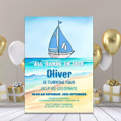 Invitation Bateau à voile 4e fête d'anniversaire