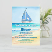 Invitation Bateau à voile 4e fête d'anniversaire (Debout devant)