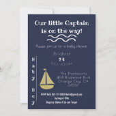 Invitation Bateau à voile blanc et bébé Ancre (Devant)