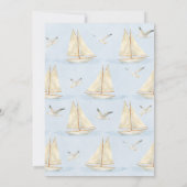 Invitation Bateau À Voile Bleu Naviguant Dans Un 1er Annivers (Dos)