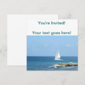 Invitation Bateau à voile dans l'océan (Devant / Derrière)