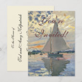 Invitation Bateau à voile de Monet Impressionnisme français C (Devant / Derrière)