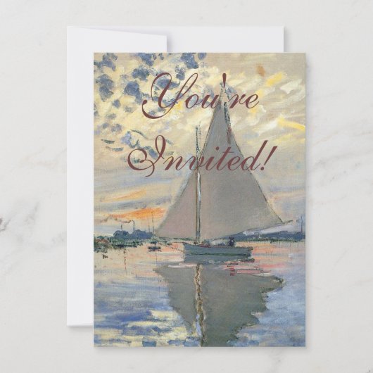 Invitation Bateau à voile de Monet Impressionnisme français C (Devant)