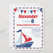 Invitation bateau à voile Enfants Voilier Bateau A (Devant)