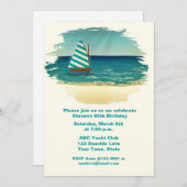 Invitation Bateau à voile et mer (Devant / Derrière)