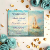 Invitation Bateau à voile et mer | Marine nautique et Mariage