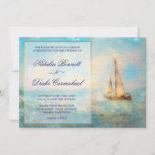 Invitation Bateau à voile et mer | Marine nautique et Mariage (Devant)