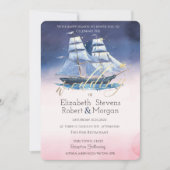Invitation Bateau à voile étoiles de mer Mariage (Devant)