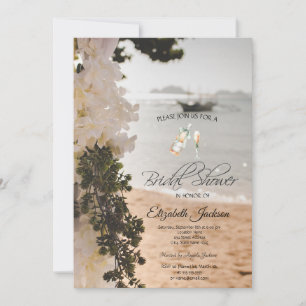 Invitation Bateau à voile Fleurs Vin de plage