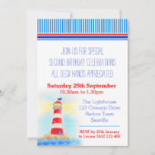 Invitation Bateau à voile garçons nautiques deuxième 2e anniv (Dos)