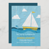Invitation bateau à voile jaune #2 (Devant / Derrière)