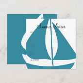 Invitation Bateau à voile Monogram (Devant / Derrière)