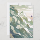 Invitation Bateau à voile Nautical Ocean Art Mariage Fête des (Dos)