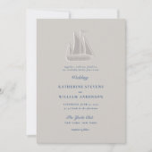 Invitation Bateau à voile nautique Formal Moderne Mariage cla (Devant)