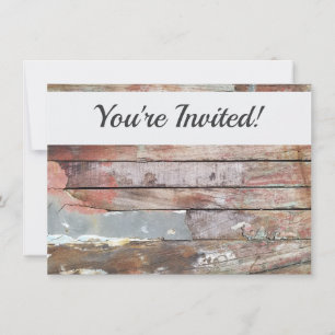 Invitation Bateau à voile rustique en bois vieilli Planches N