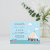 Invitation Bateau à voile Thème nautique Bébé Shower Invitati (Debout devant)