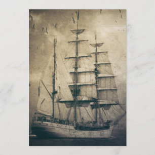 Invitation Bateau à voile Vintage de la mer marine marine