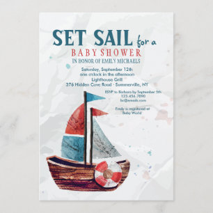 Invitation Bateau Aquarelle