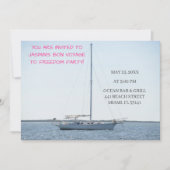 Invitation Bateau blanc sur Ocean Funny Bachelorette (Devant)