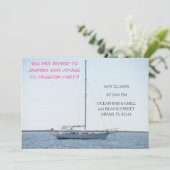 Invitation Bateau blanc sur Ocean Funny Bachelorette (Debout devant)