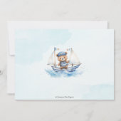 Invitation Bateau bleu marine Teddy Bear 1er Anniversaire Pho (Dos)