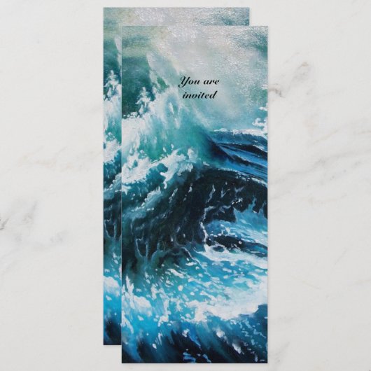 Invitation Bateau dans la mer dans la tempête (Devant / Derrière)