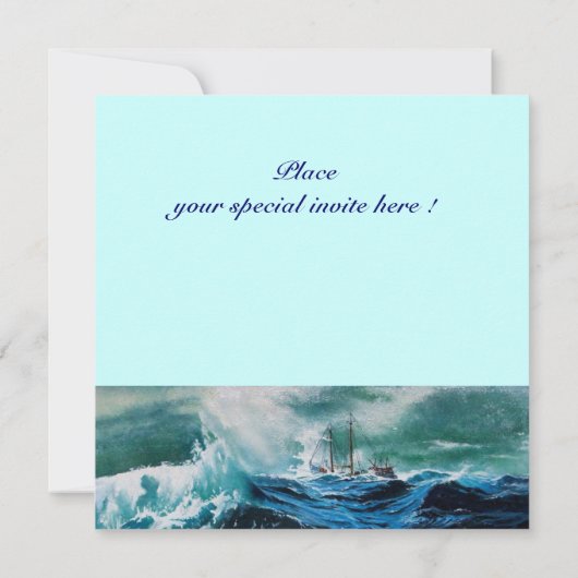 Invitation Bateau dans la mer dans la tempête (Dos)