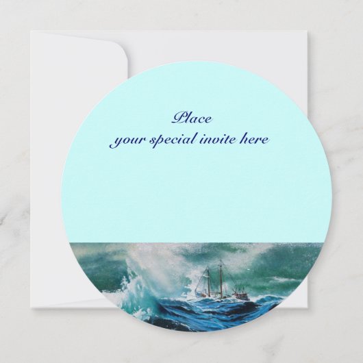 Invitation Bateau dans la mer dans la tempête (Dos)