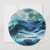 Invitation Bateau dans la mer dans la tempête (Devant)