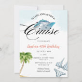 Invitation Bateau de croisière 40e 50e 60e anniversaire Voyag (Devant)