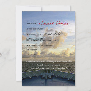 Invitation © Bateau de croisière Yacht Fête au coucher du sol