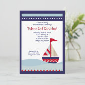 Invitation Bateau de la Marine Bateau Nautique Anniversaire 5 (Debout devant)