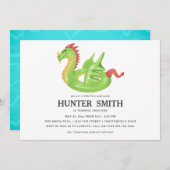 Invitation Bateau de la piscine Dragon Anniversaire de la pis (Devant / Derrière)