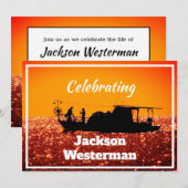 Invitation Bateau de pêche au mémorial du coucher du soleil  (Devant / Derrière)