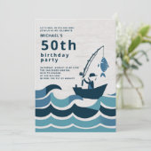 Invitation Bateau de pêche Reel Elégant Homme Décontracté 50e (Debout devant)
