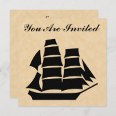 Invitation Bateau de pirate. Bateau de navigation (Devant / Derrière)